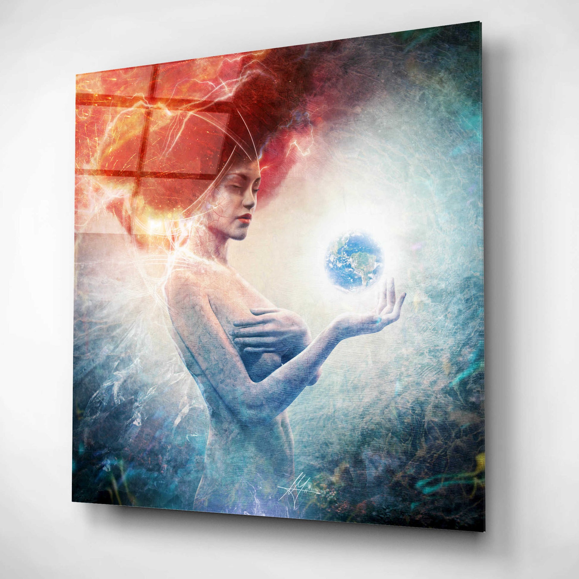 Epic Art 'Living Frequencies' by Mario Sanchez Nevado, Acrylic Glass Wall Art,12x12