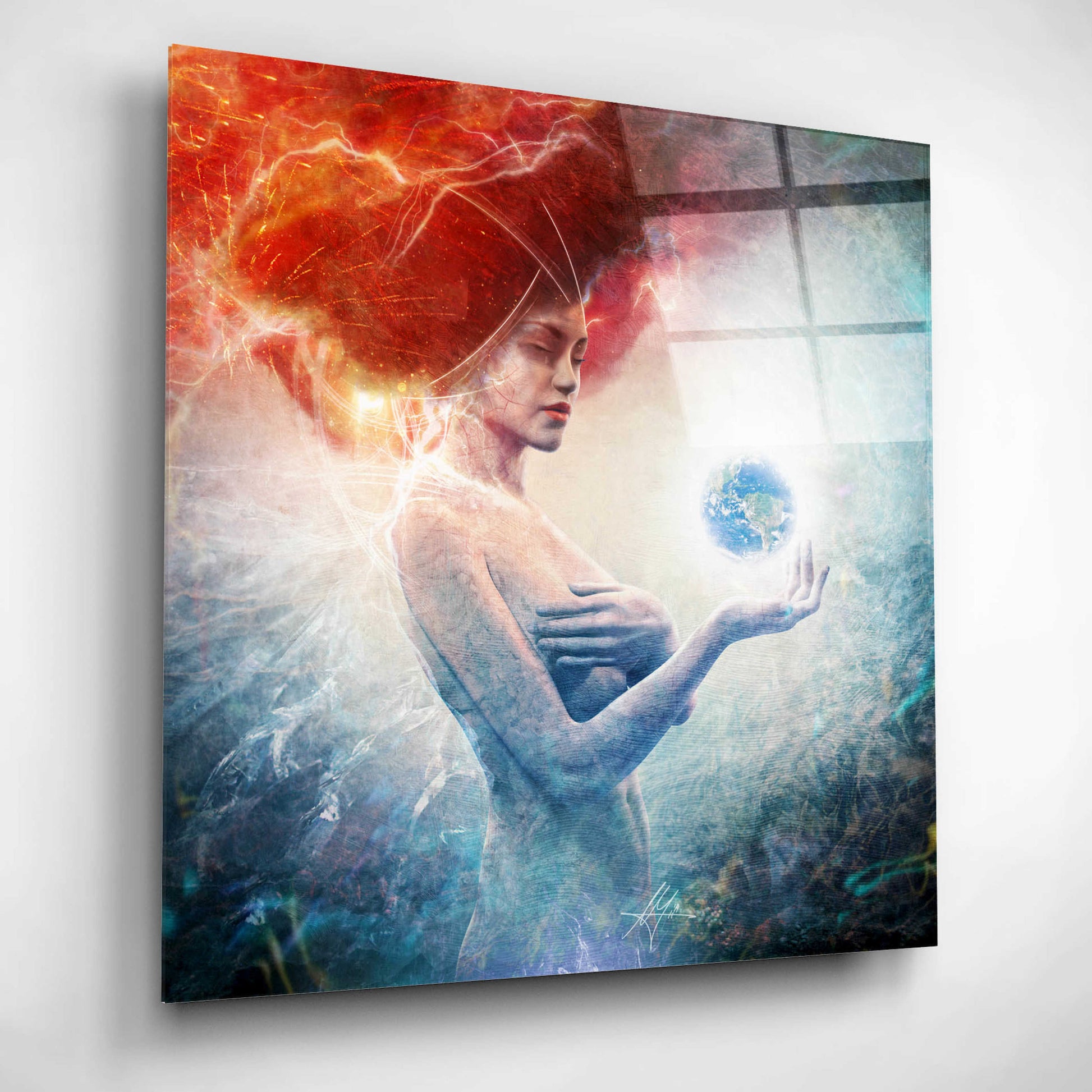 Epic Art 'Living Frequencies' by Mario Sanchez Nevado, Acrylic Glass Wall Art,12x12