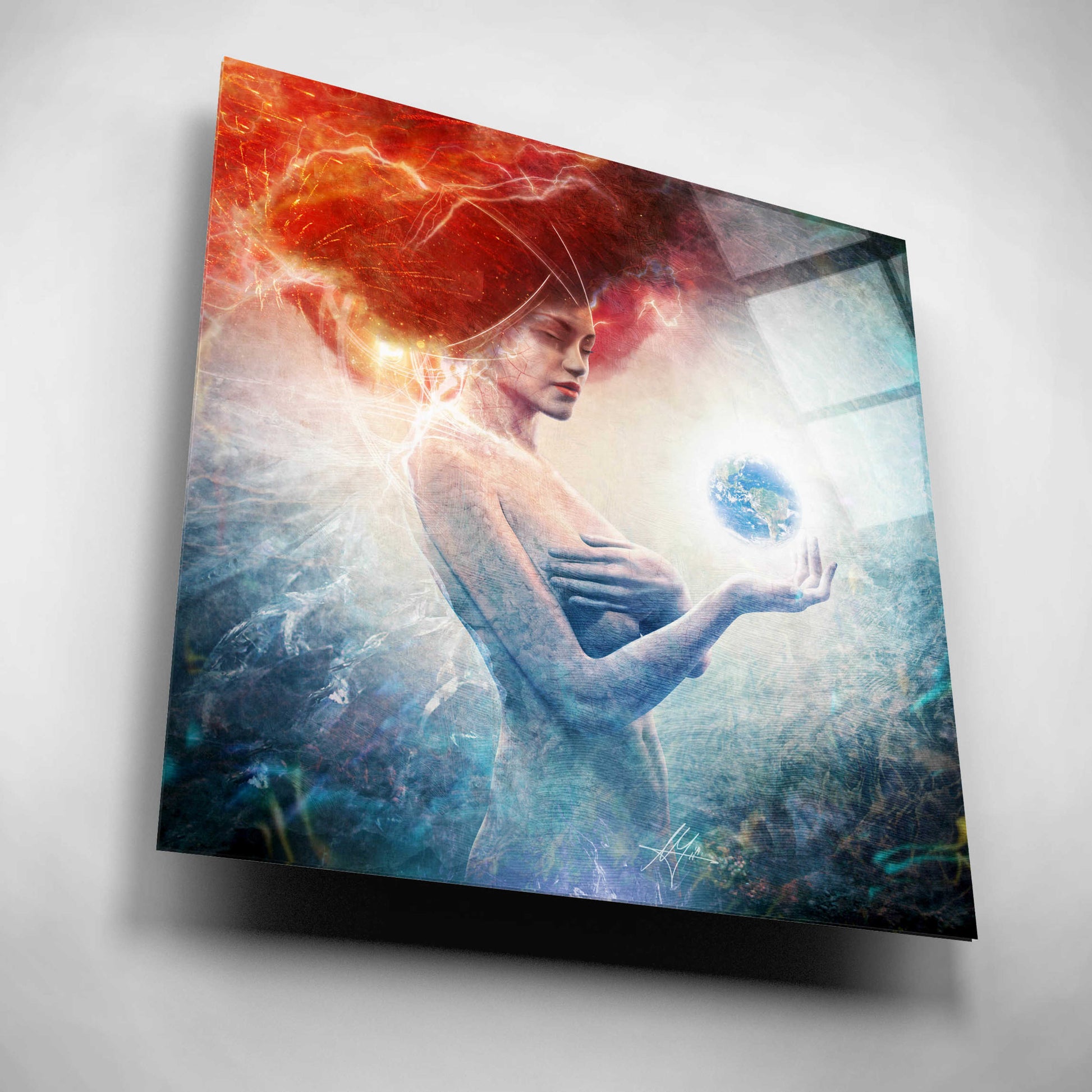 Epic Art 'Living Frequencies' by Mario Sanchez Nevado, Acrylic Glass Wall Art,12x12