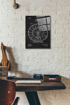 Epic Art 'Ferris Wheel, 1920 Blueprint Chalkboard Patent' Acrylic Glass Wall Art,12x16