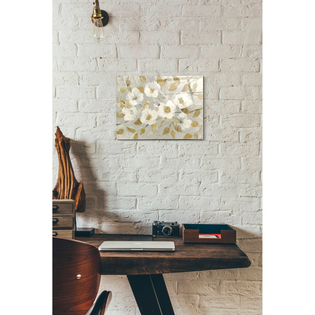 Fading Spring Gray and Gold by Albena Hristova - 12x16 acrylic wall art in a room