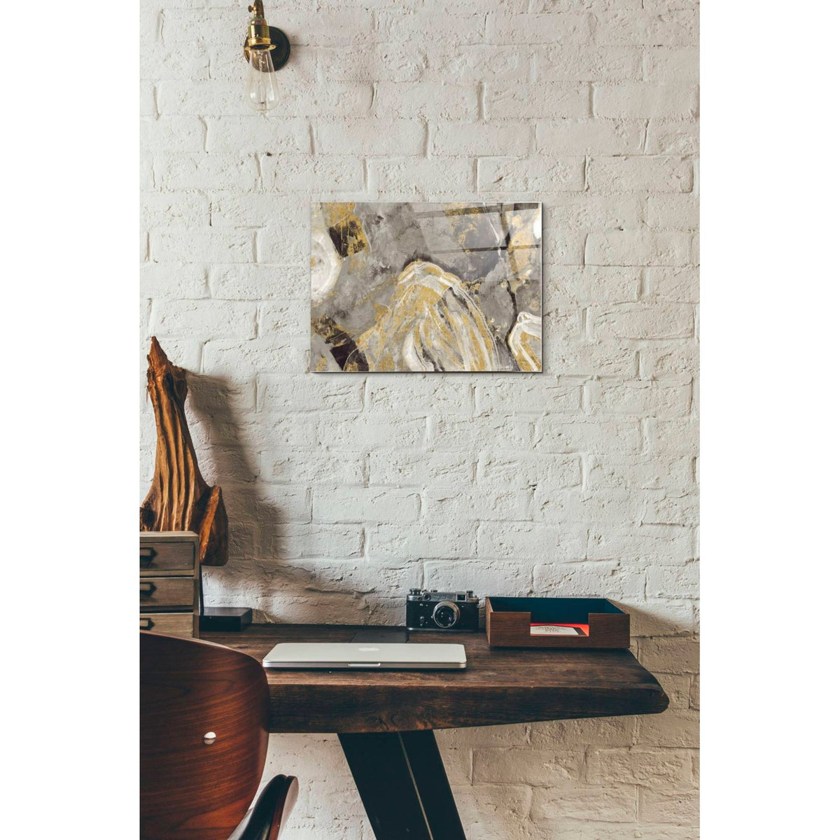 Painted Desert Phoenix Neutral by Albena Hristova - 12x16 acrylic wall art in a room
