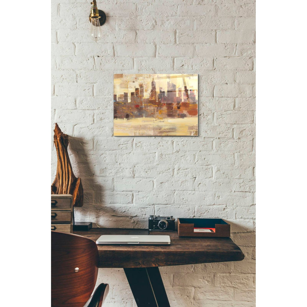 City Skyline at Dusk by Albena Hristova - 12x16 acrylic wall art in a room