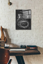 Epic Art 'Police Uniform Cap Blueprint Patent Chalkboard' Acrylic Glass Wall Art,12x16