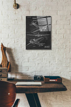 Epic Art 'Double Decker Airplane Blueprint Patent Chalkboard' Acrylic Glass Wall Art,12x16