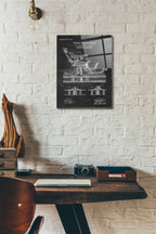 Epic Art 'Dentist Chair Blueprint Patent Chalkboard' Acrylic Glass Wall Art,12x16