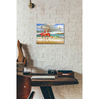 Beach Scene Flamingos by Chris Vest - 12x16 acrylic wall art in a room