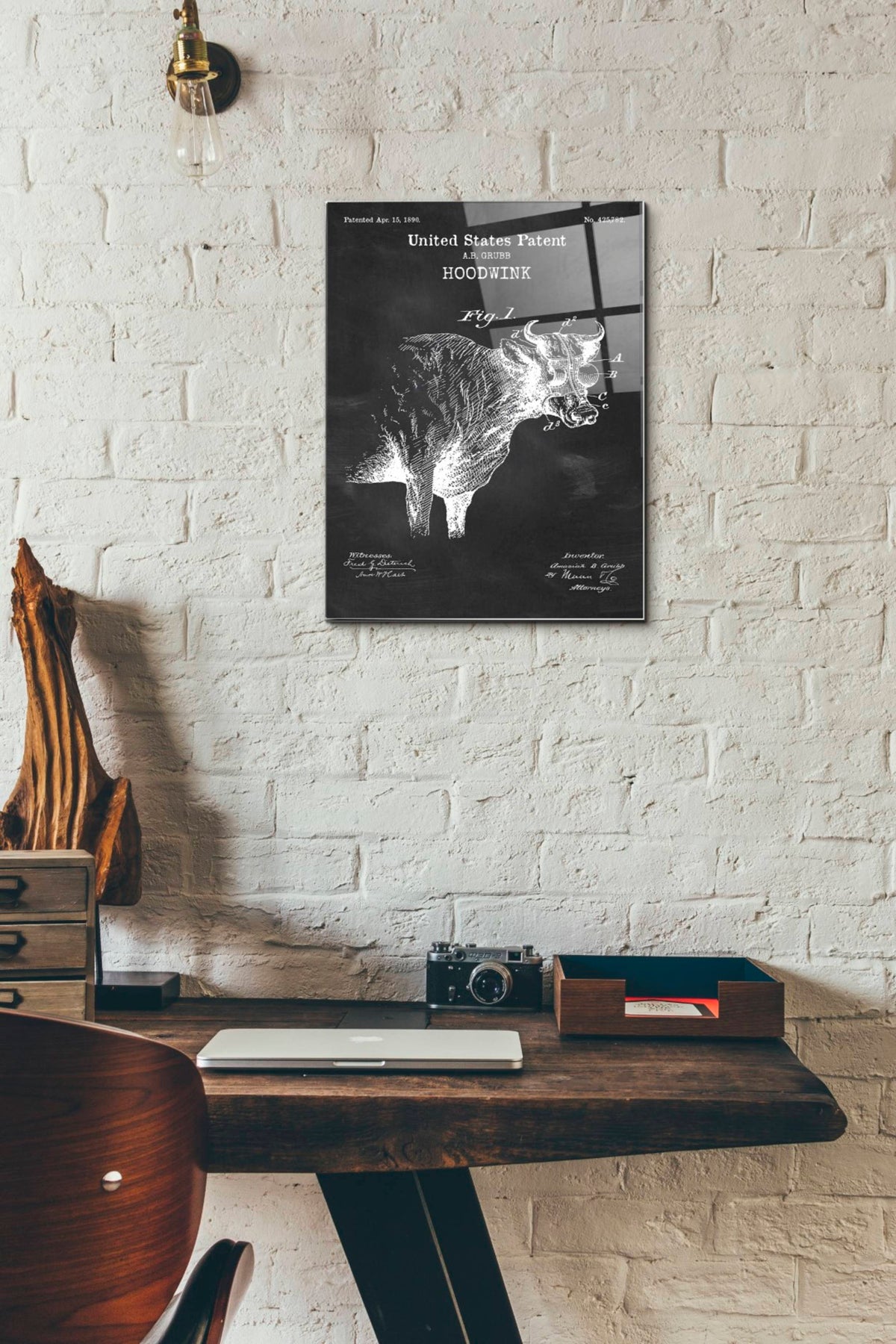 Epic Art 'Hoodwink Blueprint Patent Chalkboard' Acrylic Glass Wall Art,12x16