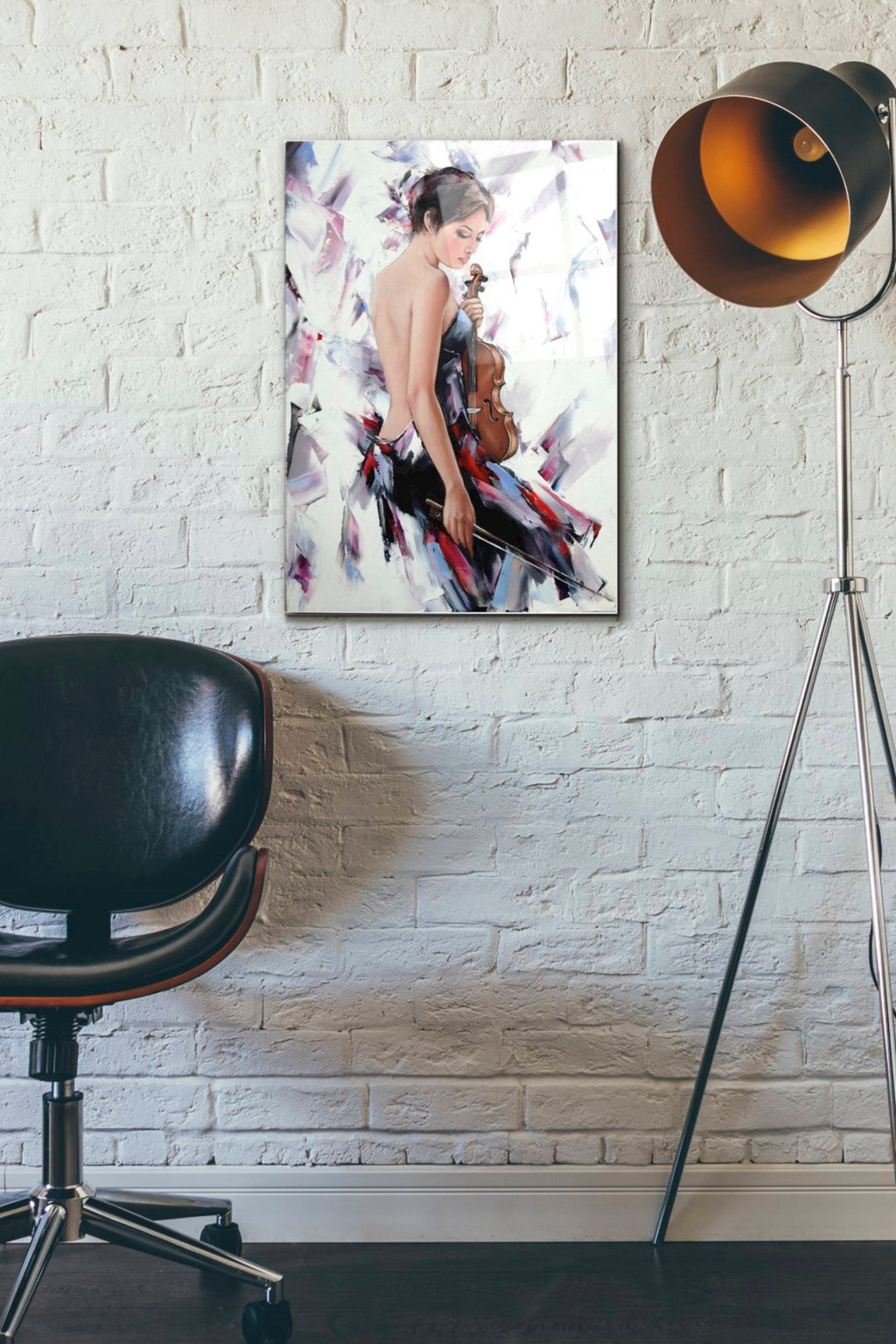 Epic Art 'Violinist' by Alexander Gunin, Acrylic Glass Wall Art,16x24