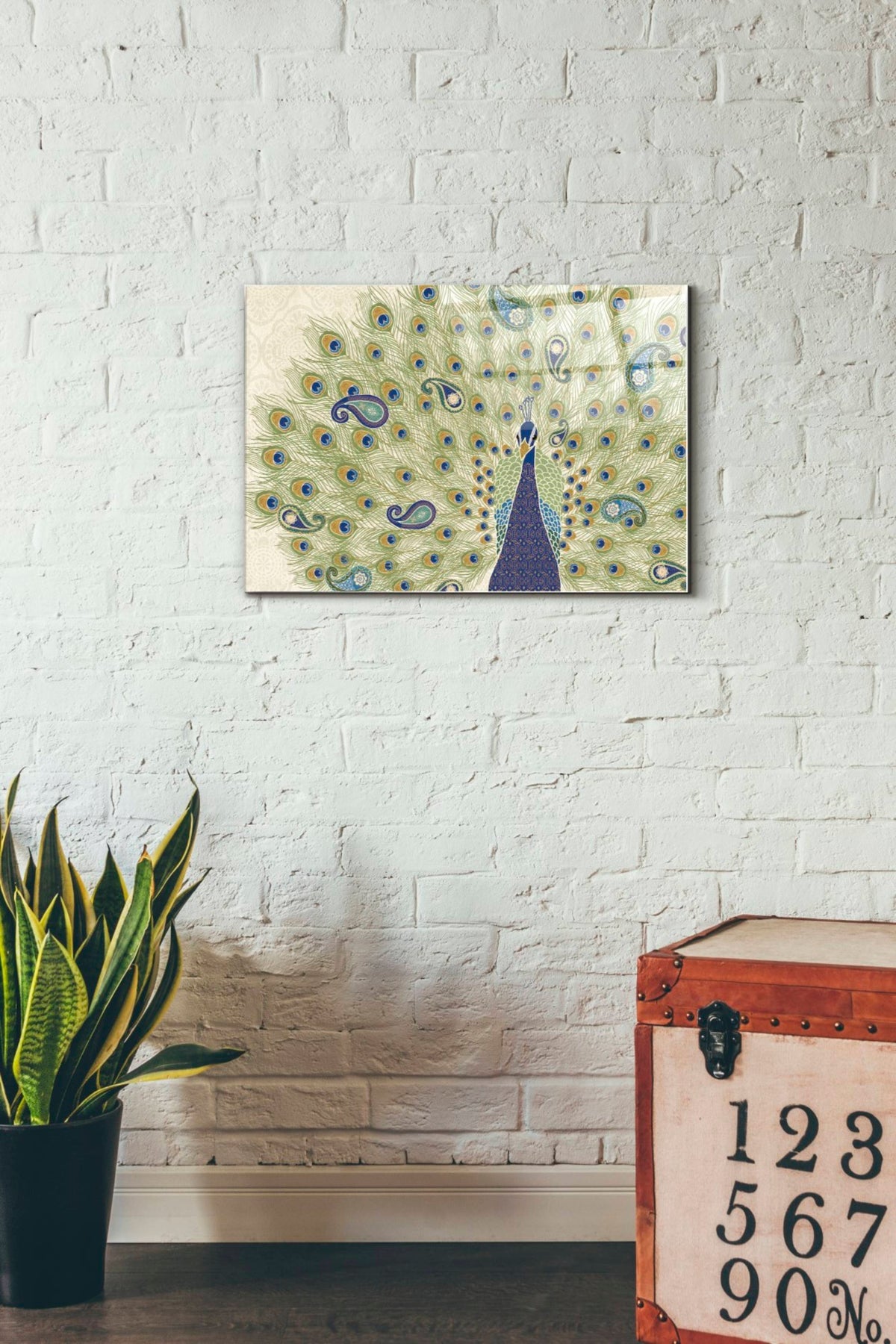 Epic Art 'Peacock Paradise II' by Veronique Charron, Acrylic Glass Wall Art,16x24