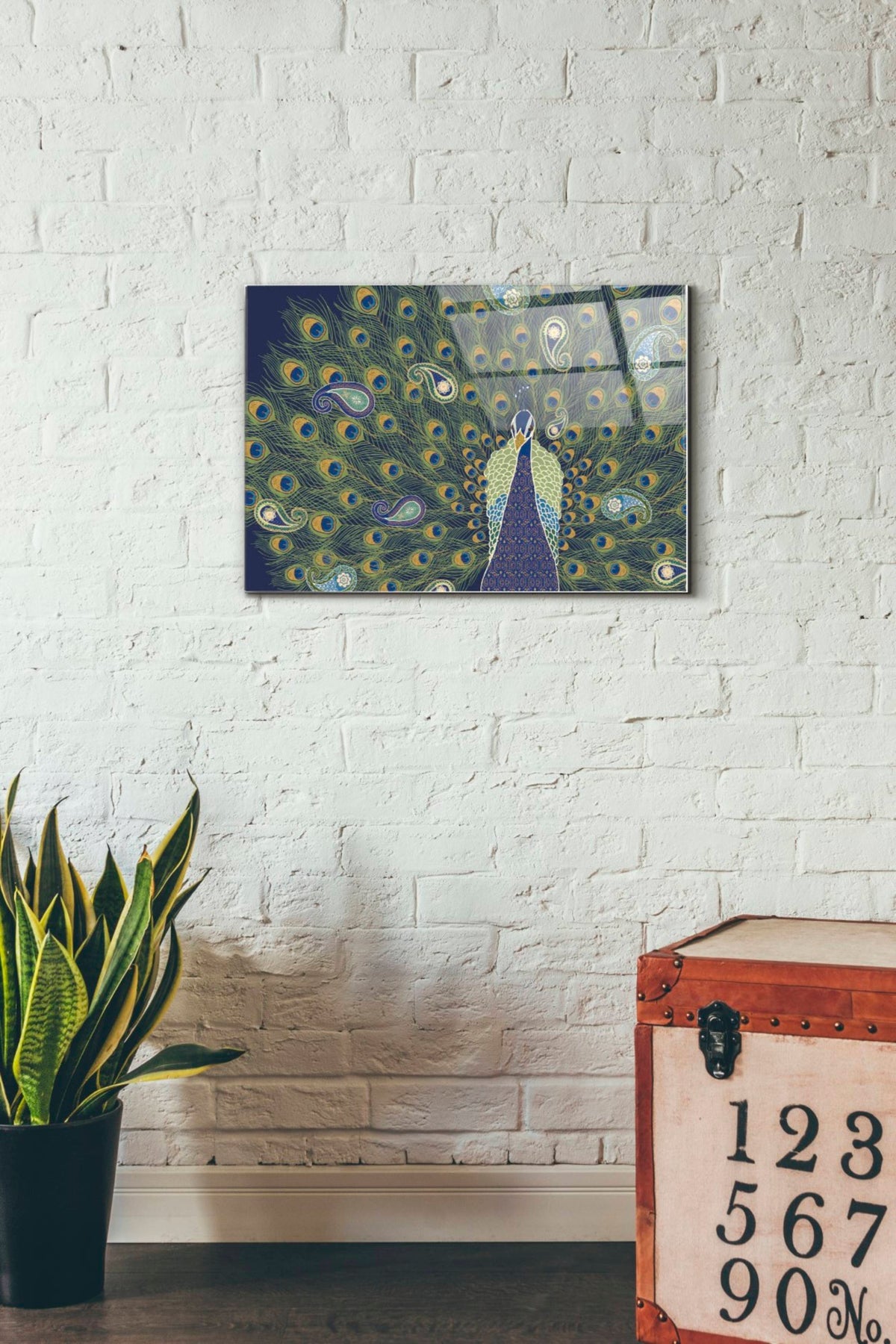 Epic Art 'Peacock Paradise VI' by Veronique Charron, Acrylic Glass Wall Art,16x24