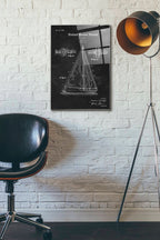 Epic Art 'Sailboat Blueprint Patent Chalkboard' Acrylic Glass Wall Art,16x24