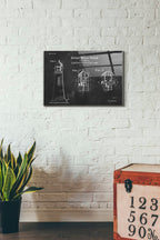 Epic Art 'Lighthouse Reading Lamp Blueprint Patent Chalkboard' Acrylic Glass Wall Art,16x24