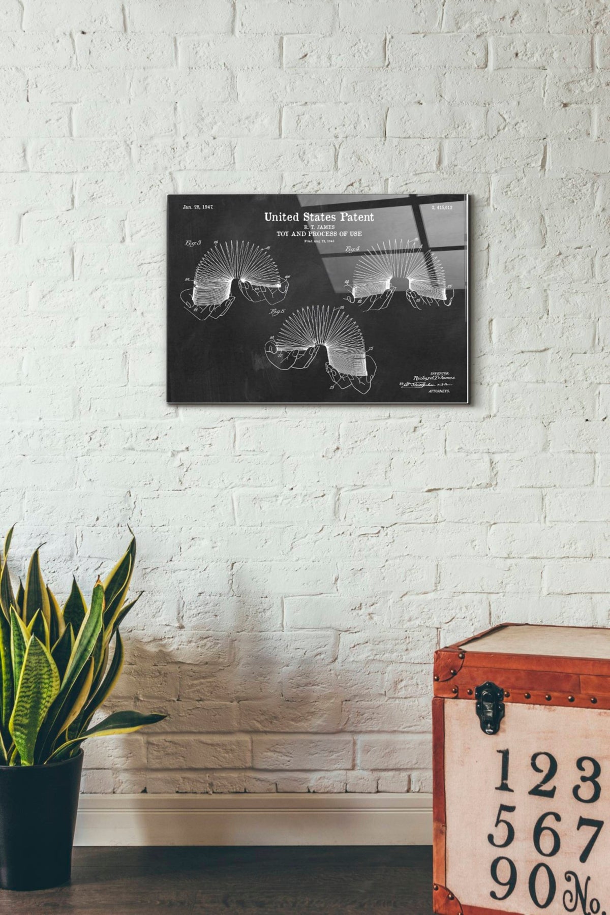 Epic Art 'Toy and Process of Use Blueprint Patent Chalkboard' Acrylic Glass Wall Art,16x24
