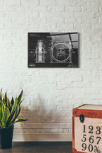 Epic Art 'Tesla Turbine Blueprint Patent Chalkboard' Acrylic Glass Wall Art,16x24