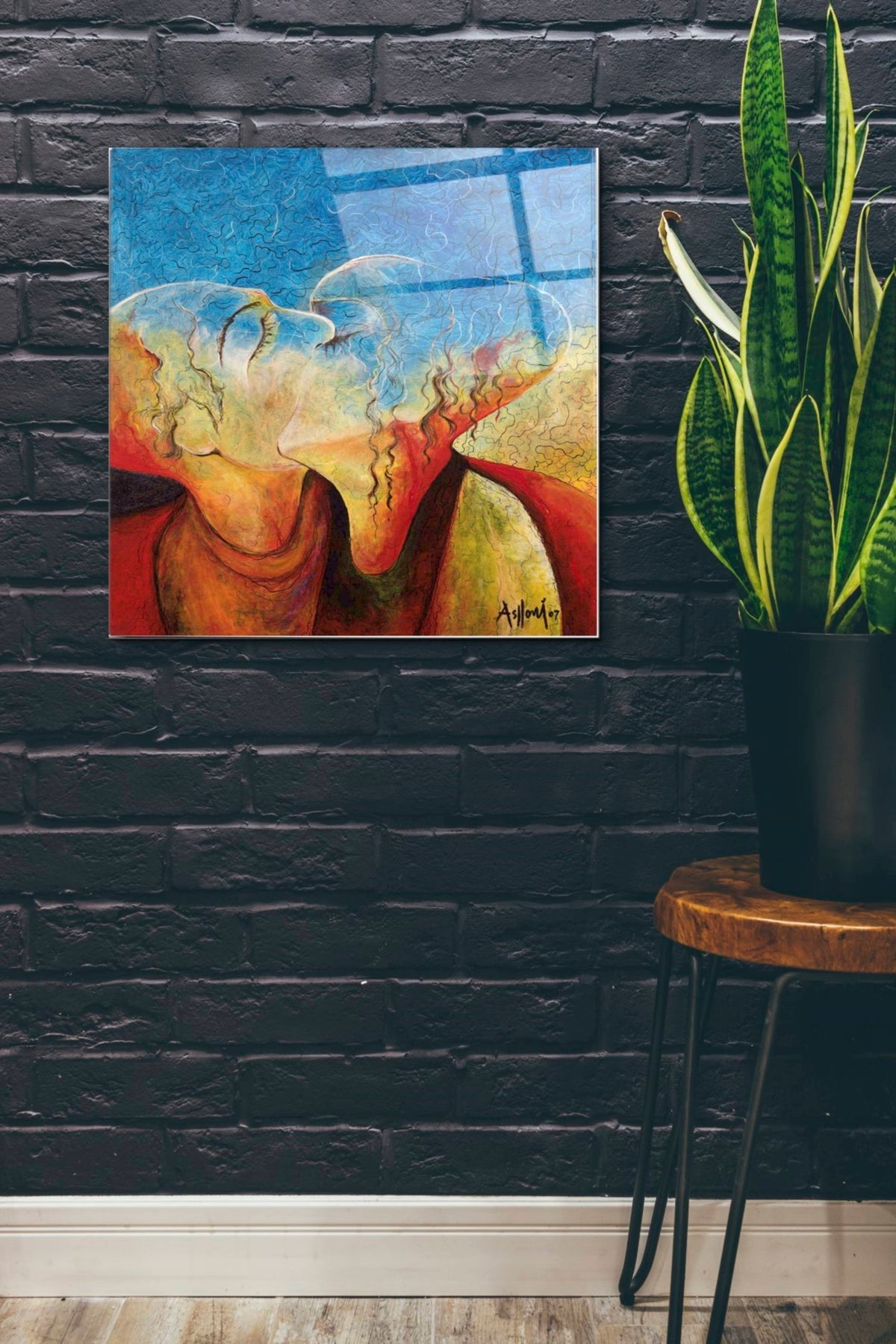 Epic Art 'The Kiss' by Samedin Asllani, Acrylic Glass Wall Art,24x24