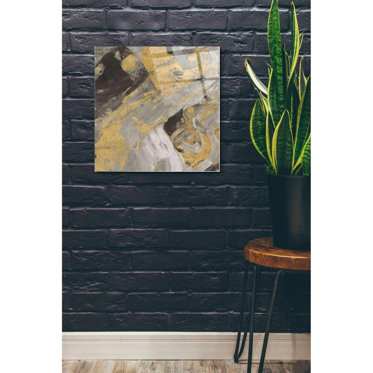 Moab Gold and Black by Albena Hristova - 24x24 acrylic wall art in a room
