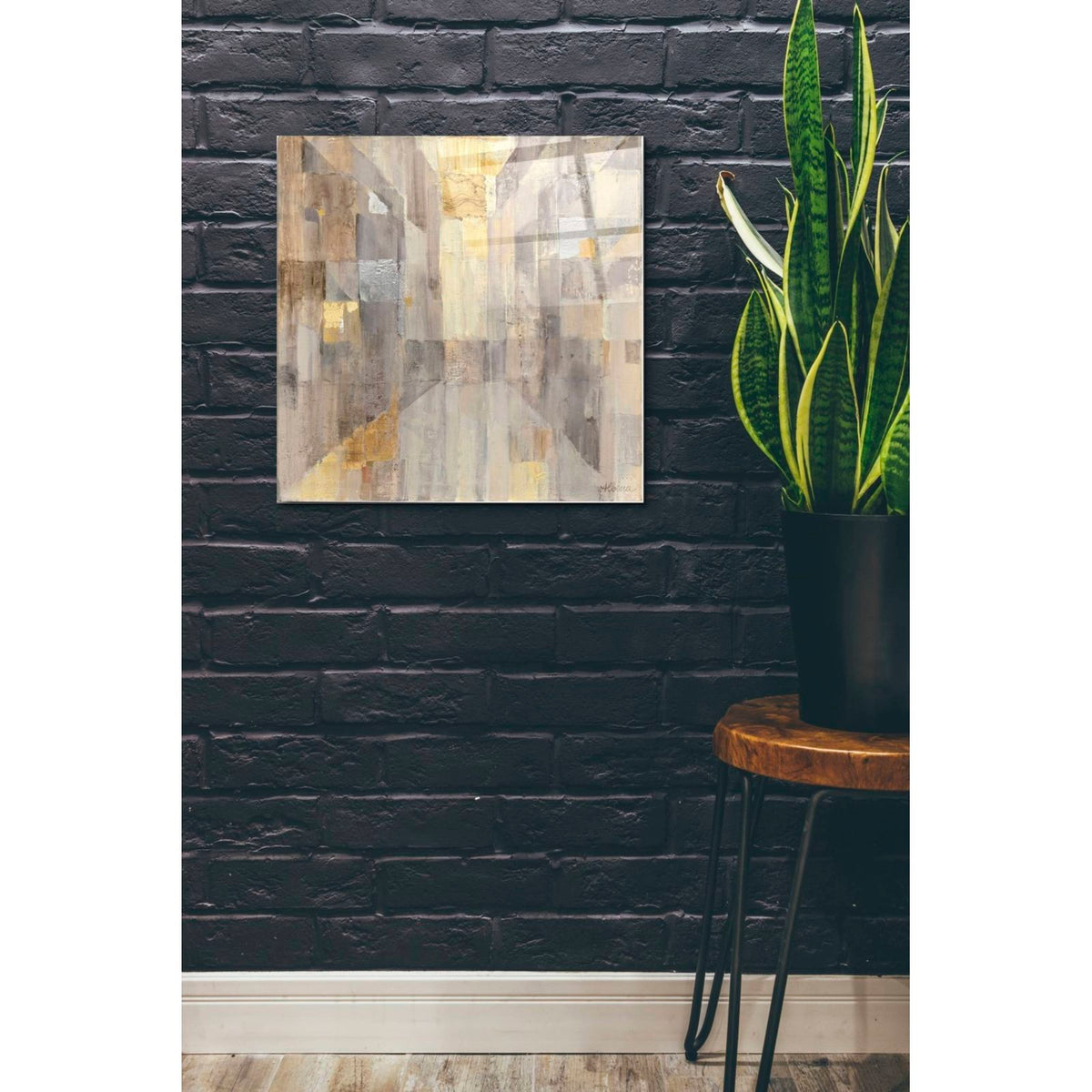 The Gold Square by Albena Hristova - 24x24 acrylic wall art in a room