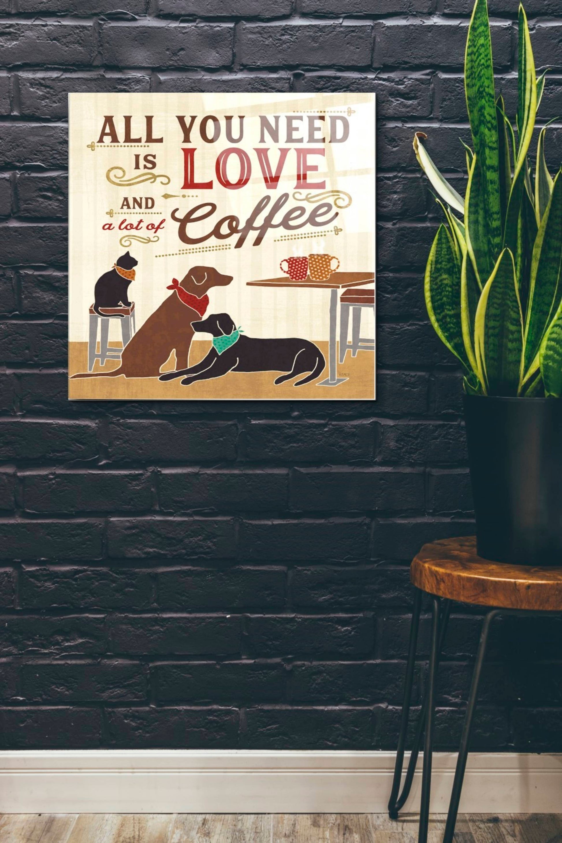 Epic Art 'Coffee and Friends III' by Veronique Charron, Acrylic Glass Wall Art,24x24