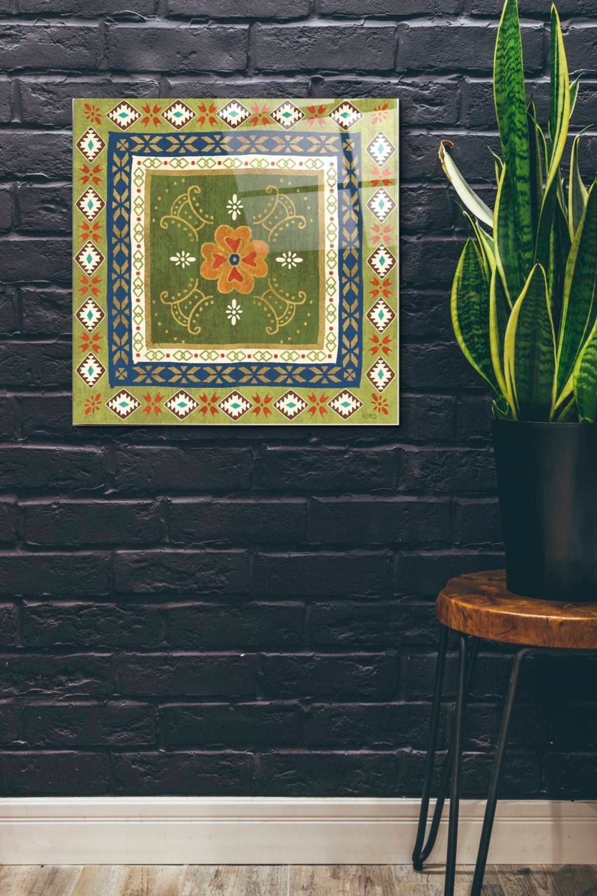 Epic Art 'Mexican Fiesta III' by Veronique Charron, Acrylic Glass Wall Art,24x24