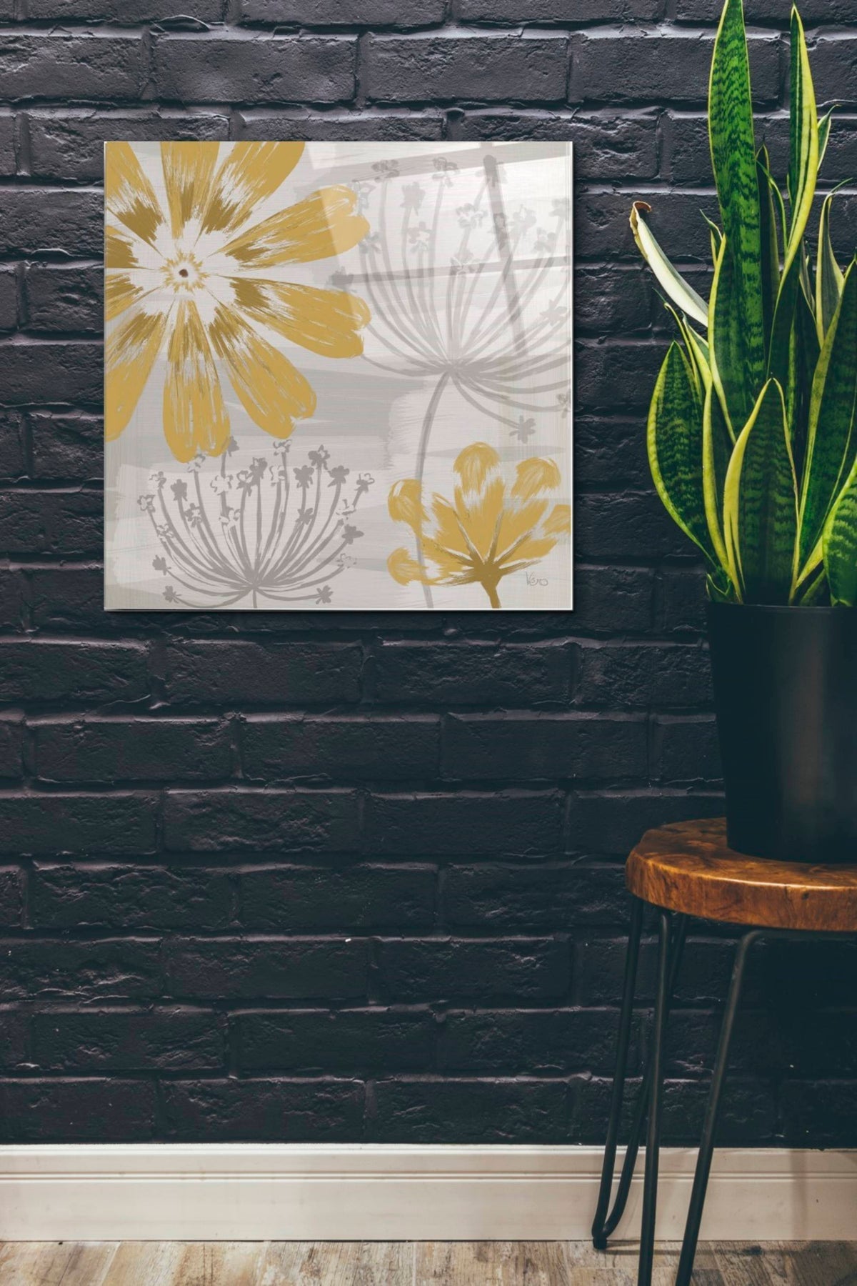 Epic Art 'Flowers in the Wind I' by Veronique Charron, Acrylic Glass Wall Art,24x24