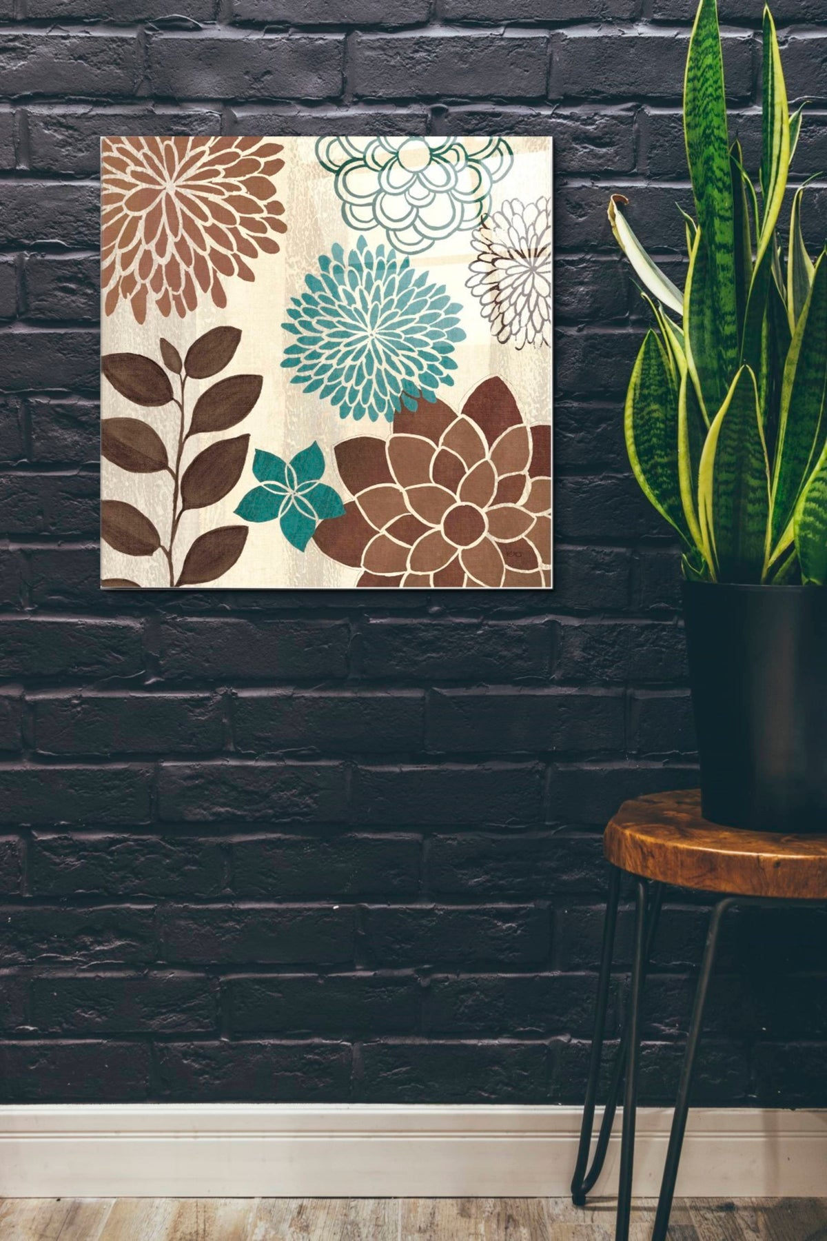 Epic Art 'Abstract Garden Blue I' by Veronique Charron, Acrylic Glass Wall Art,24x24