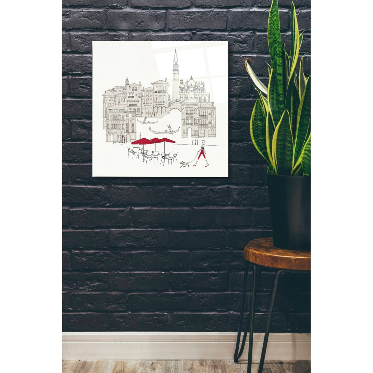 World Cafe IV Venice Red by Avery Tillmon - 24x24 acrylic wall art in a room