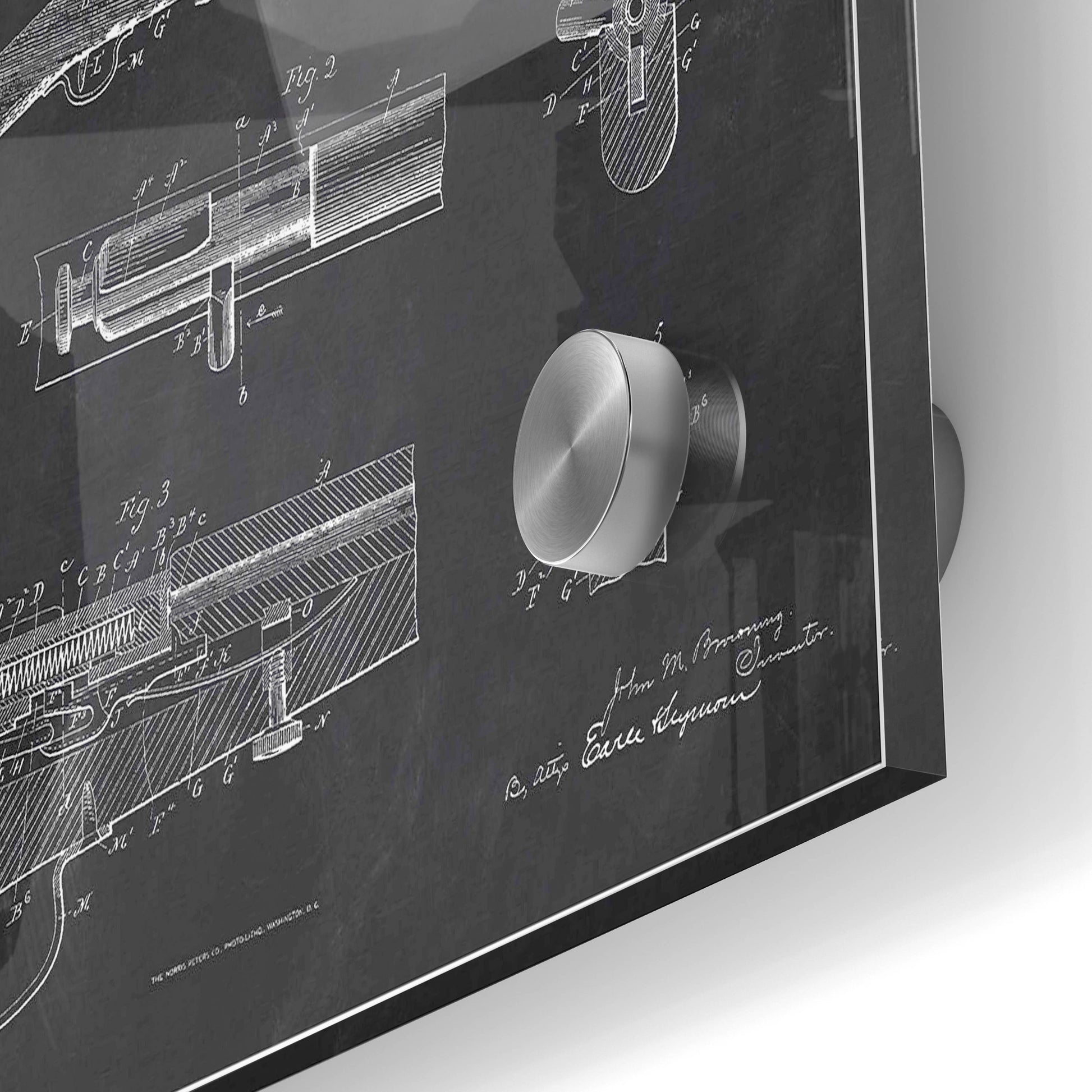 Epic Art 'Rifle Blueprint Patent Chalkboard' Acrylic Glass Wall Art,24x36