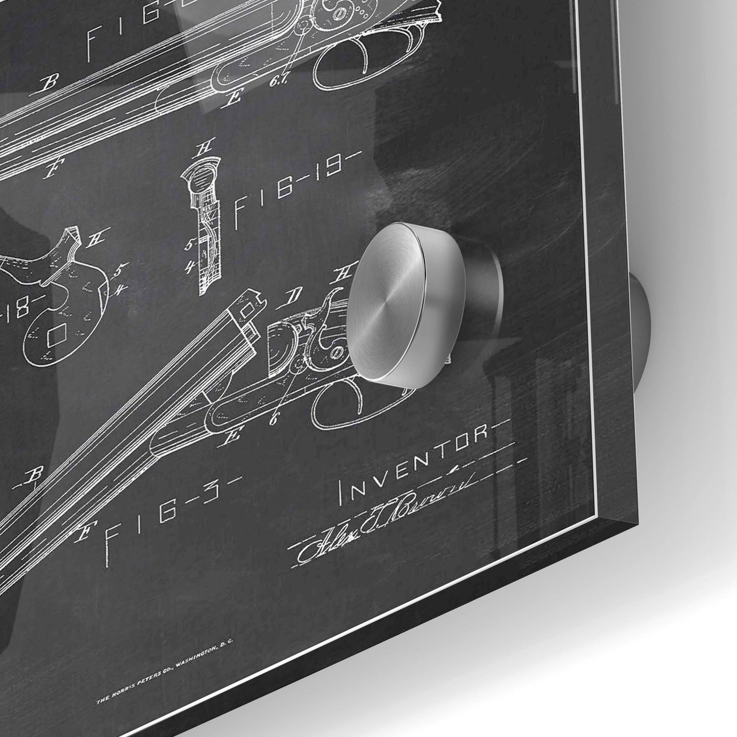 Epic Art 'Shotgun Blueprint Patent Chalkboard' Acrylic Glass Wall Art,24x36