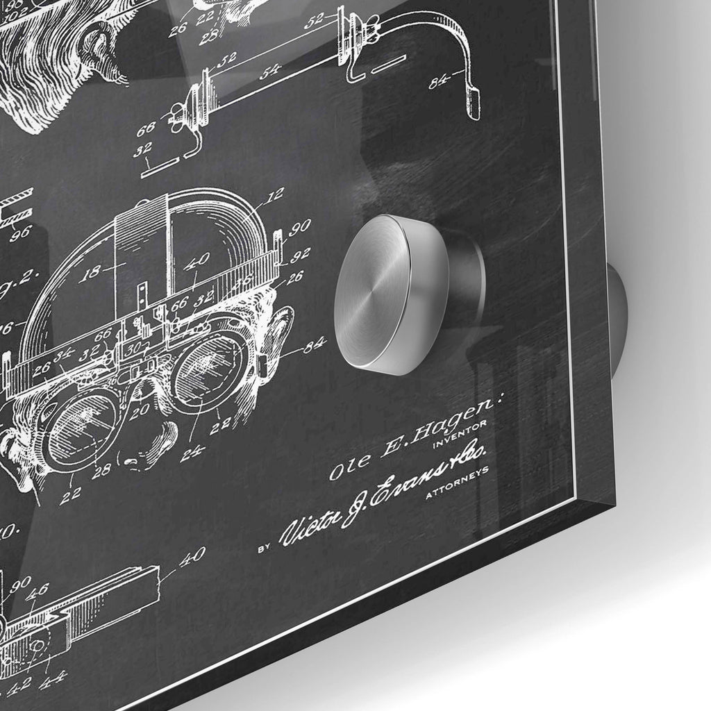 Epic Art 'Welding Goggles Blueprint Patent Chalkboard' Acrylic Glass Wall Art,24x36