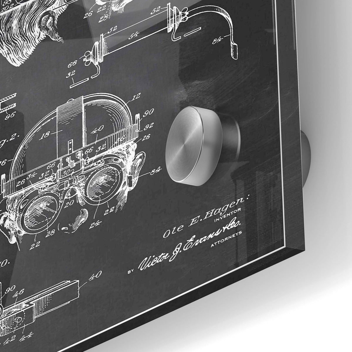 Epic Art 'Welding Goggles Blueprint Patent Chalkboard' Acrylic Glass Wall Art,24x36
