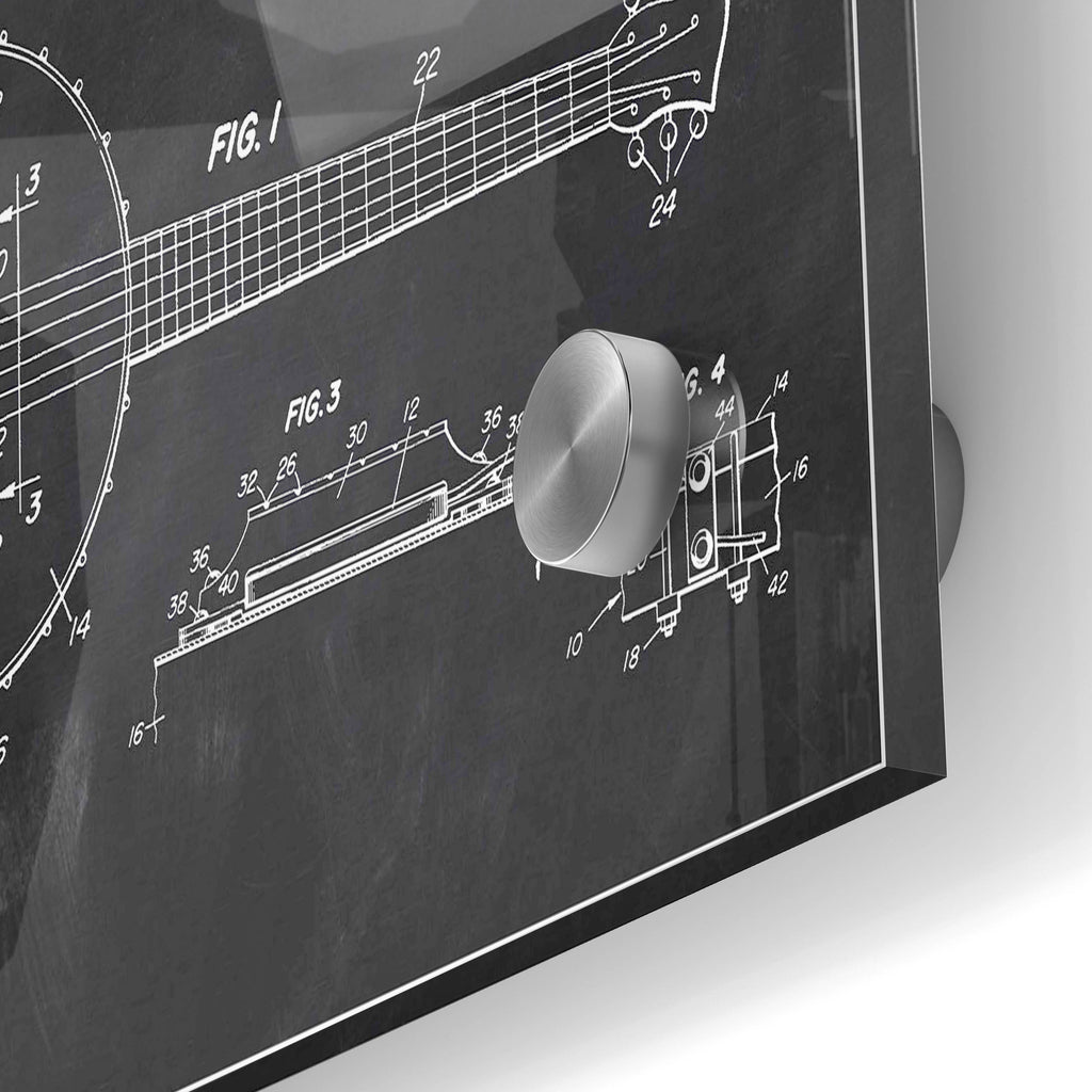 Epic Art 'Banjo Blueprint Patent Chalkboard' Acrylic Glass Wall Art,24x36