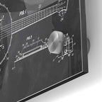 Epic Art 'Banjo Blueprint Patent Chalkboard' Acrylic Glass Wall Art,24x36