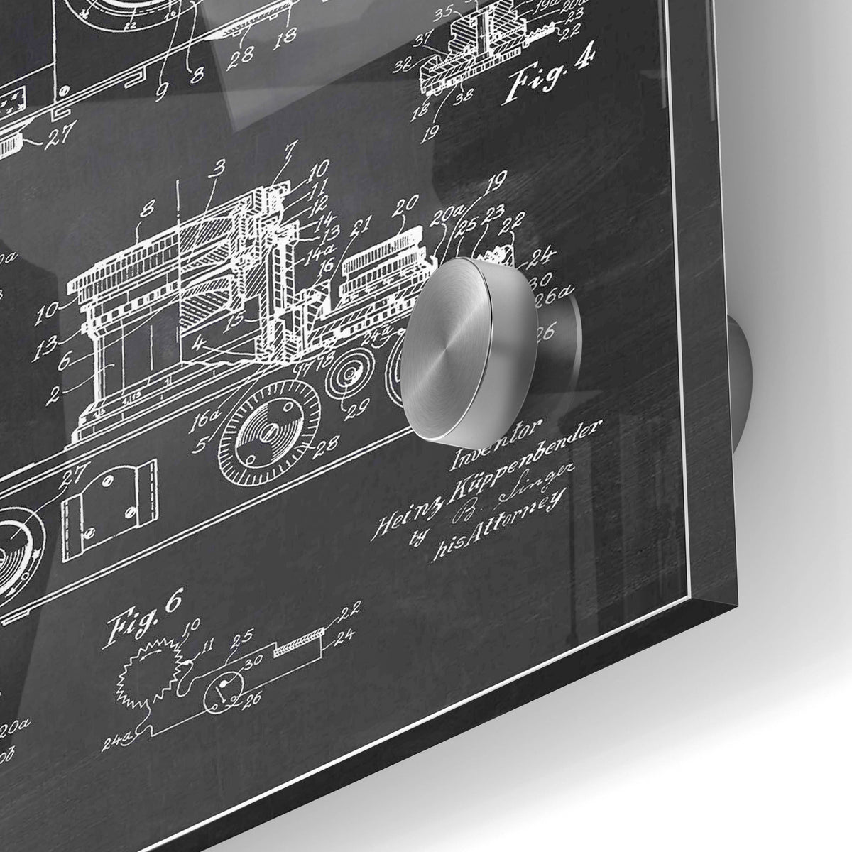 Epic Art 'Camera, 1936 Blueprint Patent Chalkboard' Acrylic Glass Wall Art,24x36