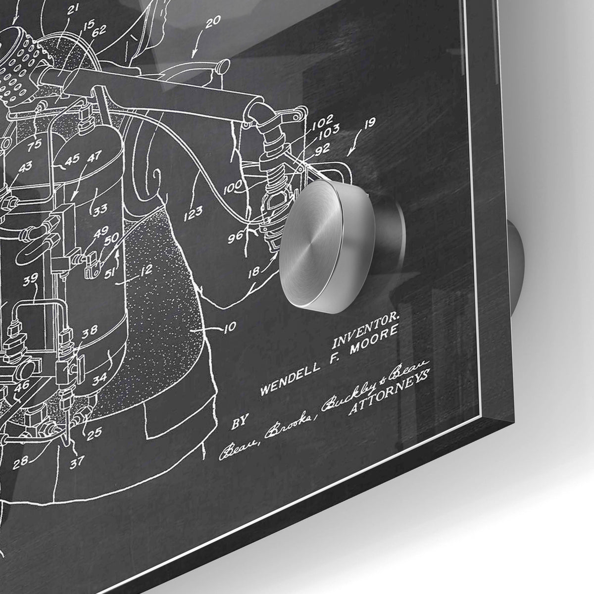 Epic Art 'Jet Pack Blueprint Patent Chalkboard' Acrylic Glass Wall Art,24x36