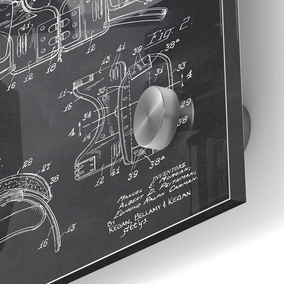 Epic Art 'Football Shoulder Pad Blueprint Patent Chalkboard' Acrylic Glass Wall Art,24x36