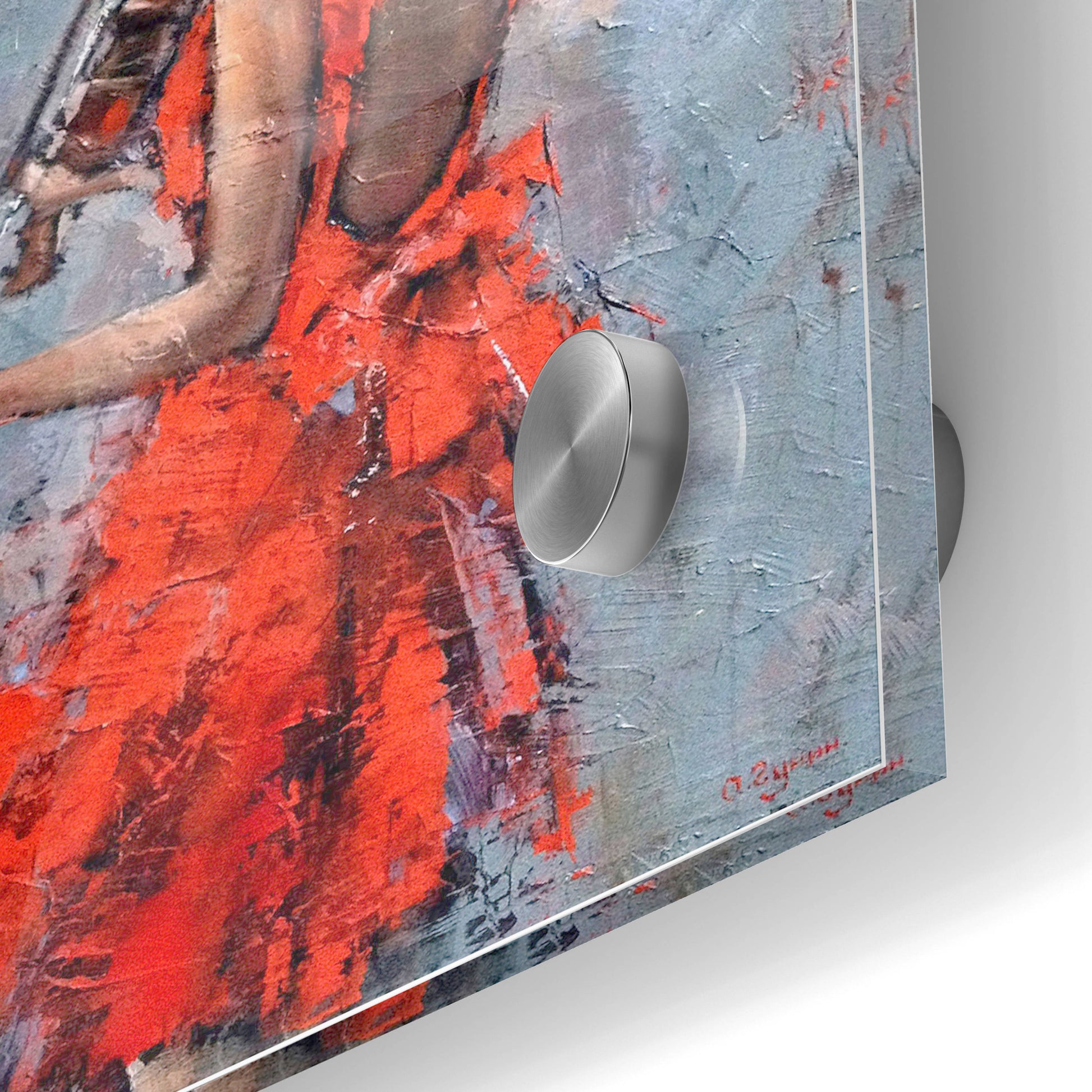 Epic Art 'Violinist in Red' by Alexander Gunin, Acrylic Glass Wall Art,24x36