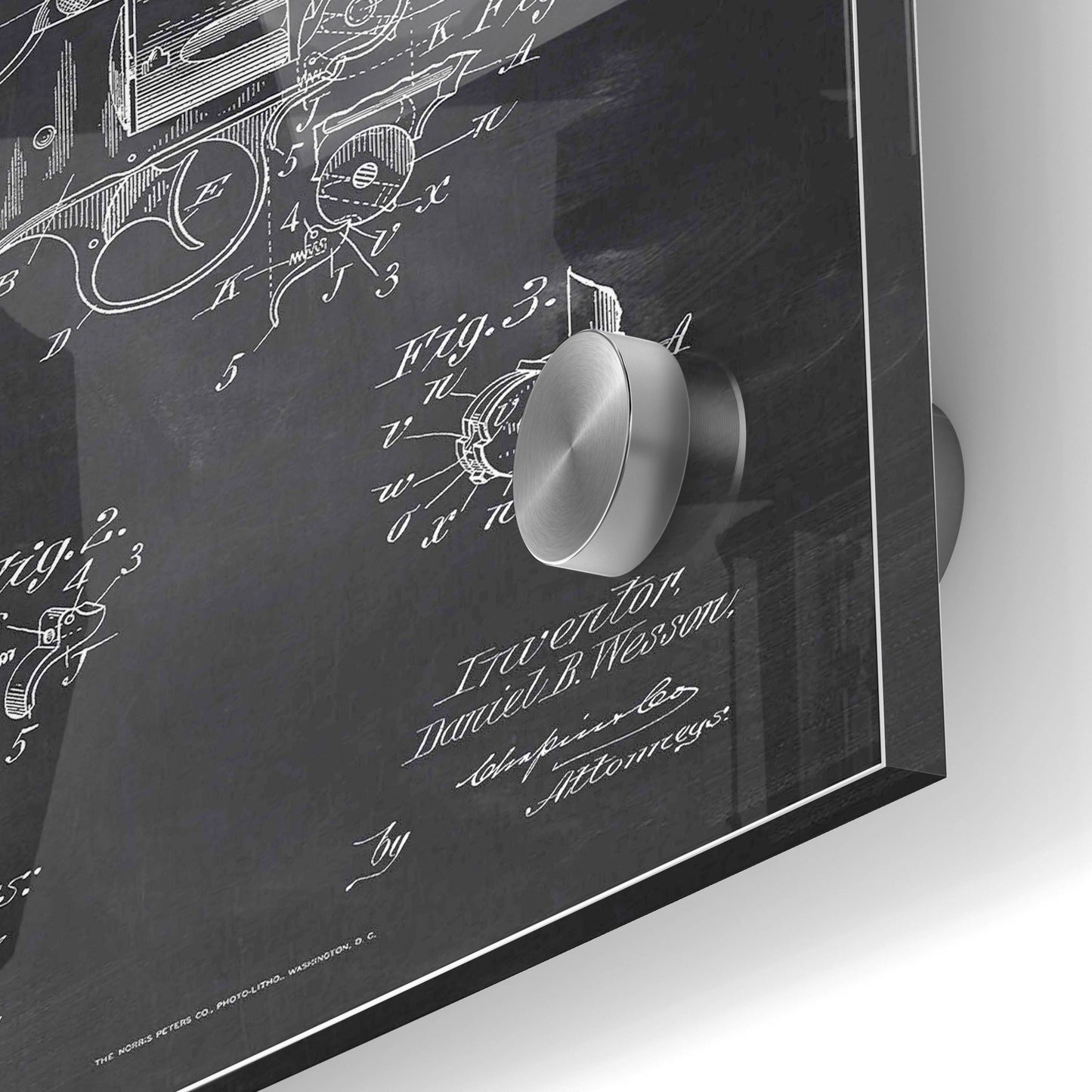 Epic Art 'Revolver Blueprint Patent Chalkboard' Acrylic Glass Wall Art,24x36
