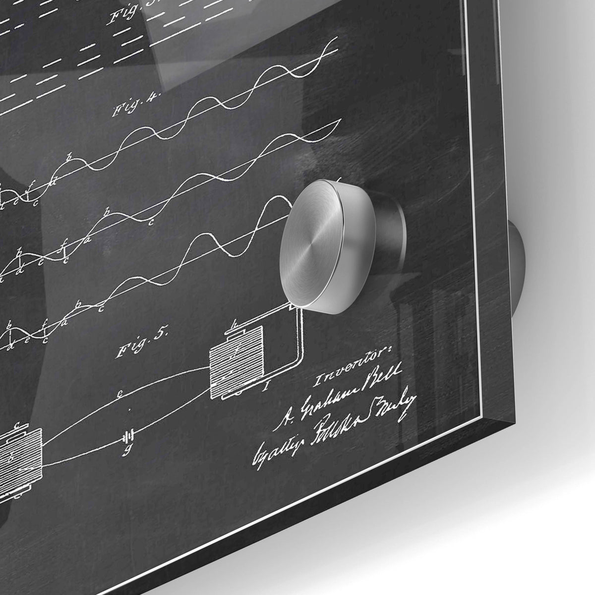 Epic Art 'Telegraphy Blueprint Patent Chalkboard' Acrylic Glass Wall Art,24x36