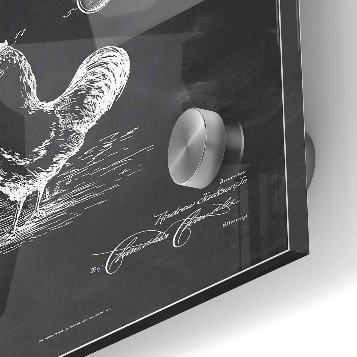 Epic Art 'Eye Protector for Chickens Blueprint Patent Chalkboard' Acrylic Glass Wall Art,24x36