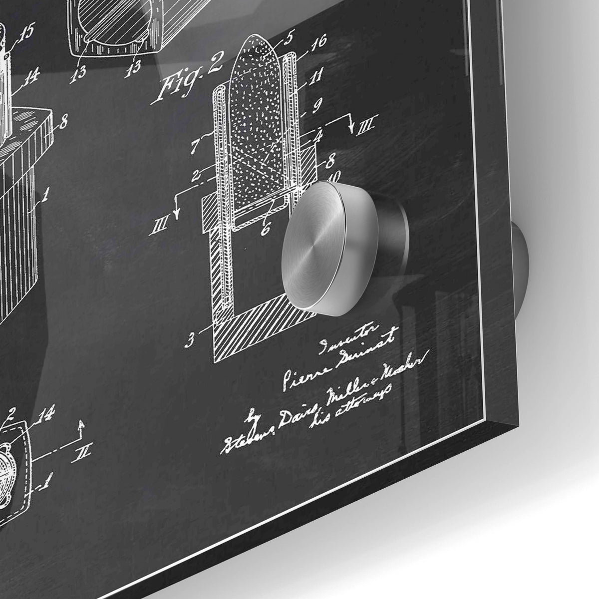 Epic Art 'Lipstick Case Blueprint Chalkboard Patent' Acrylic Glass Wall Art,24x36