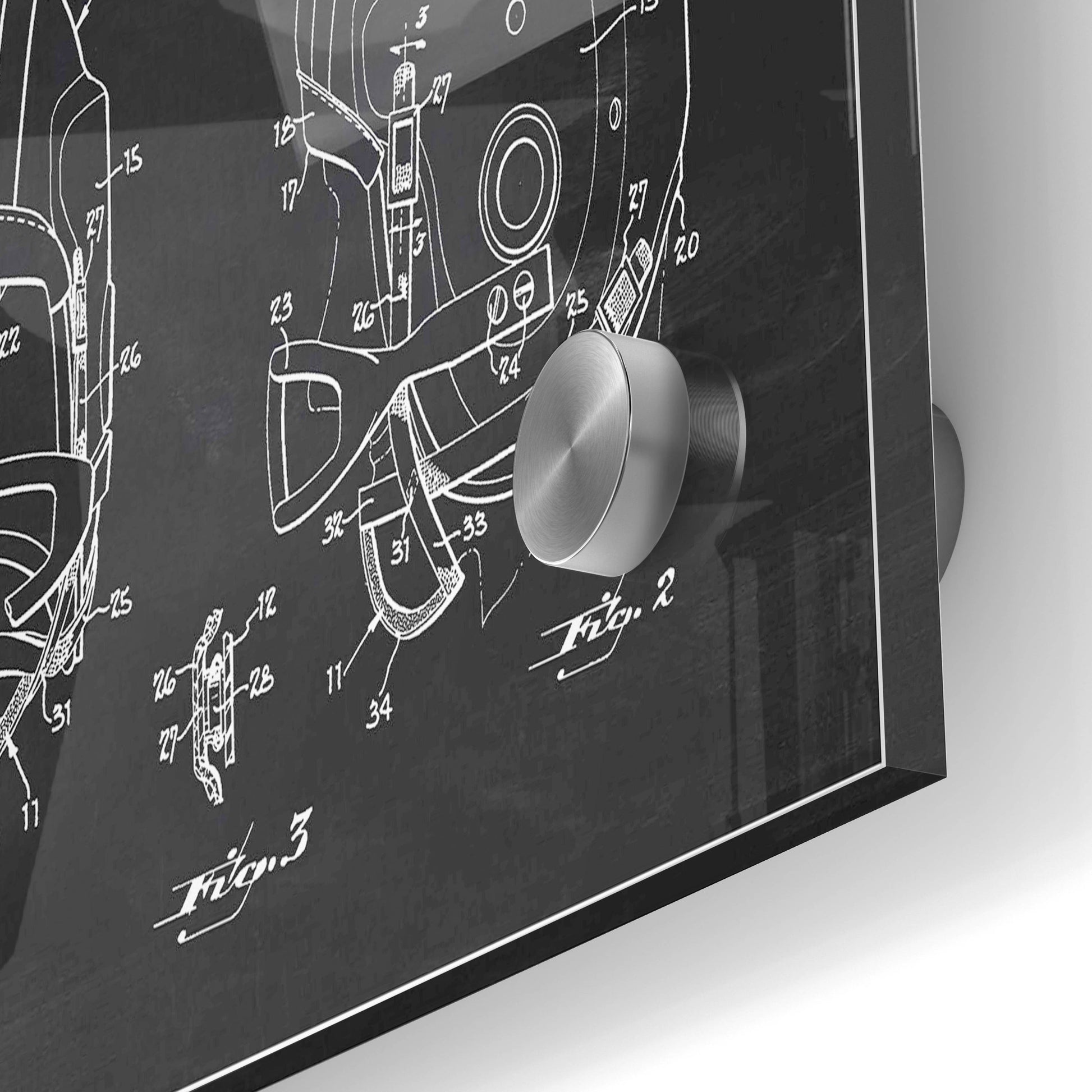 Epic Art 'Modern Football Helmet Blueprint Chalkboard Patent' Acrylic Glass Wall Art,24x36