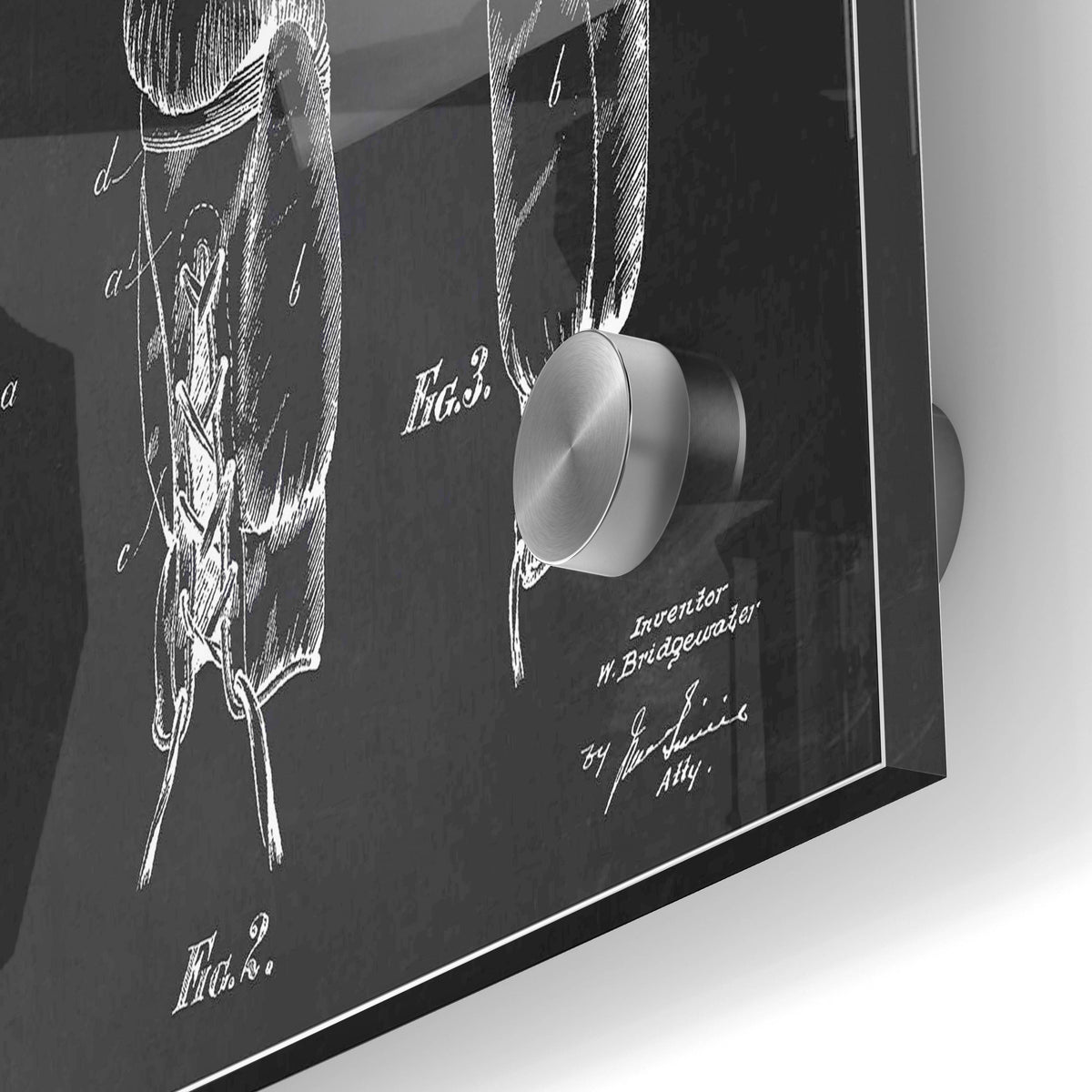 Epic Art 'Boxing Glove, 1925 Blueprint Chalkboard Patent' Acrylic Glass Wall Art,24x36