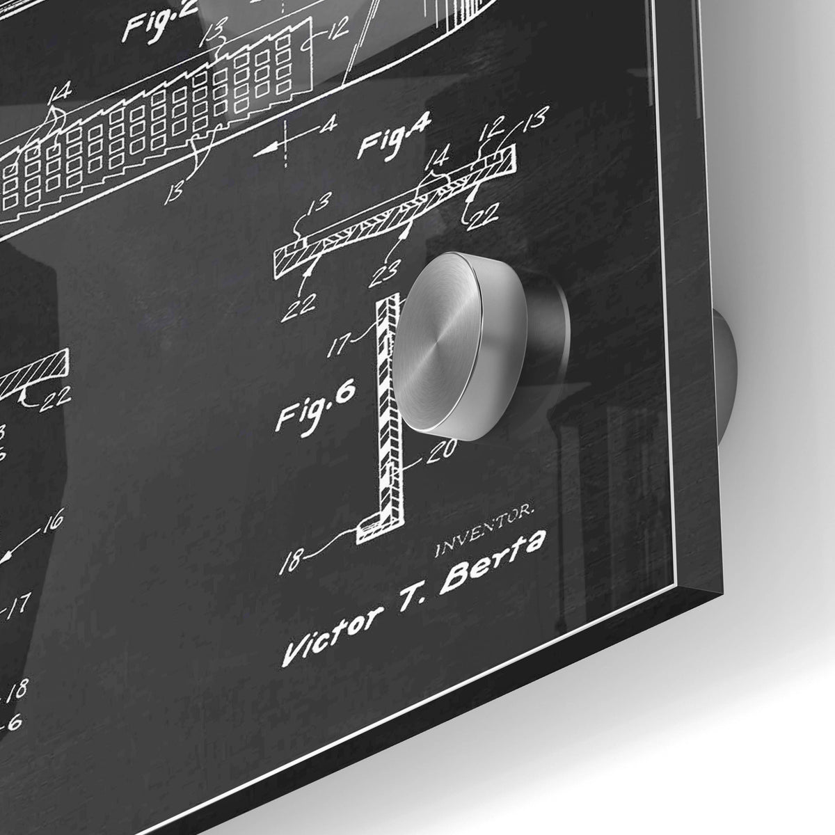 Epic Art 'Snowboard, 1969 Blueprint Chalkboard Patent' Acrylic Glass Wall Art,24x36
