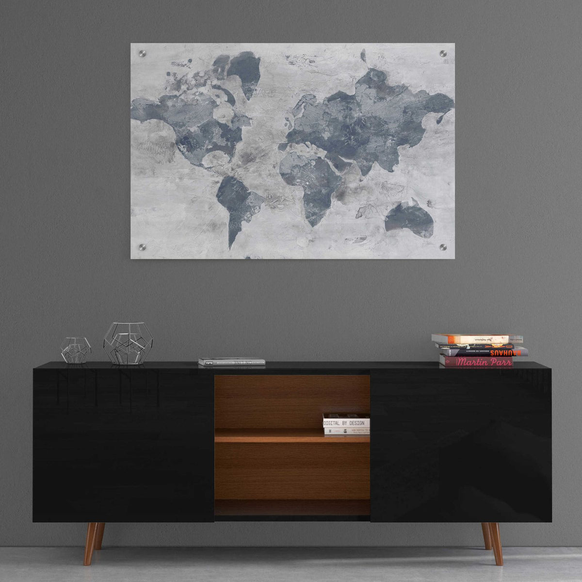 Golden World Neutral by Albena Hristova - 24x36 acrylic wall art in a room
