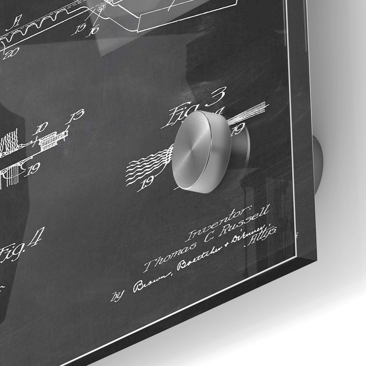 Epic Art 'Hair Straightening Iron Blueprint Patent Chalkboard' Acrylic Glass Wall Art,24x36