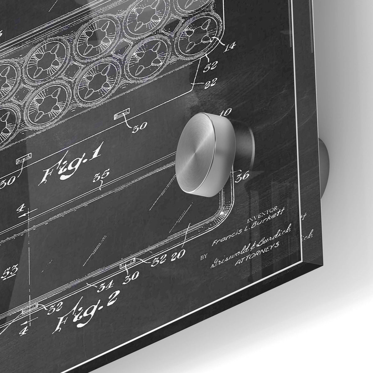 Epic Art 'Egg Carton Blueprint Patent Chalkboard' Acrylic Glass Wall Art,24x36