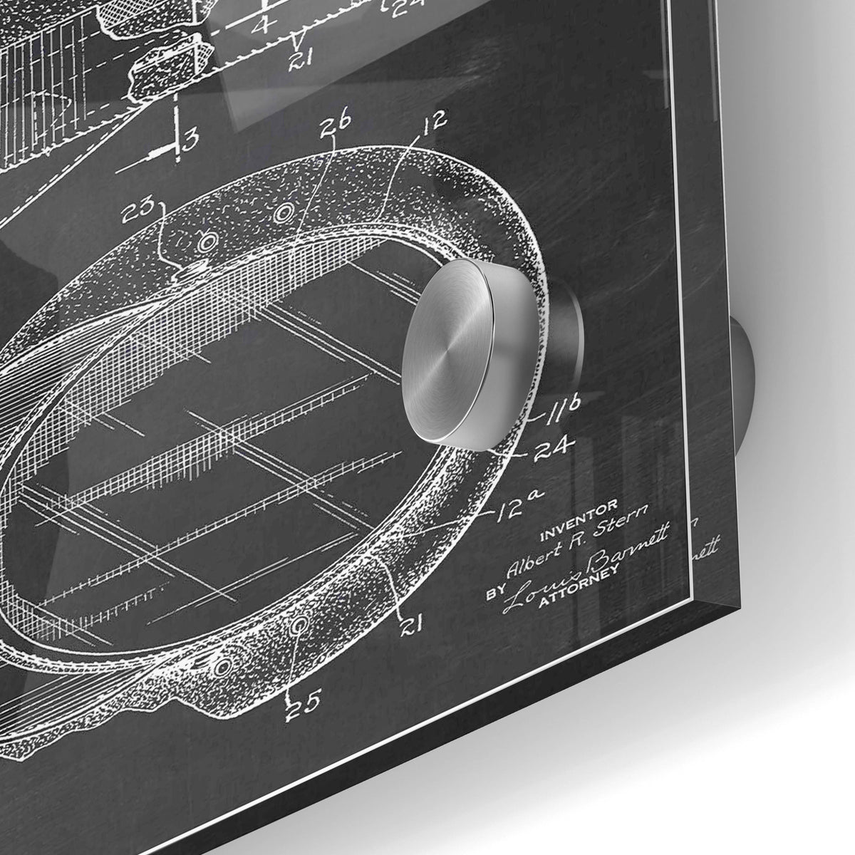 Epic Art 'Police Uniform Cap Blueprint Patent Chalkboard' Acrylic Glass Wall Art,24x36