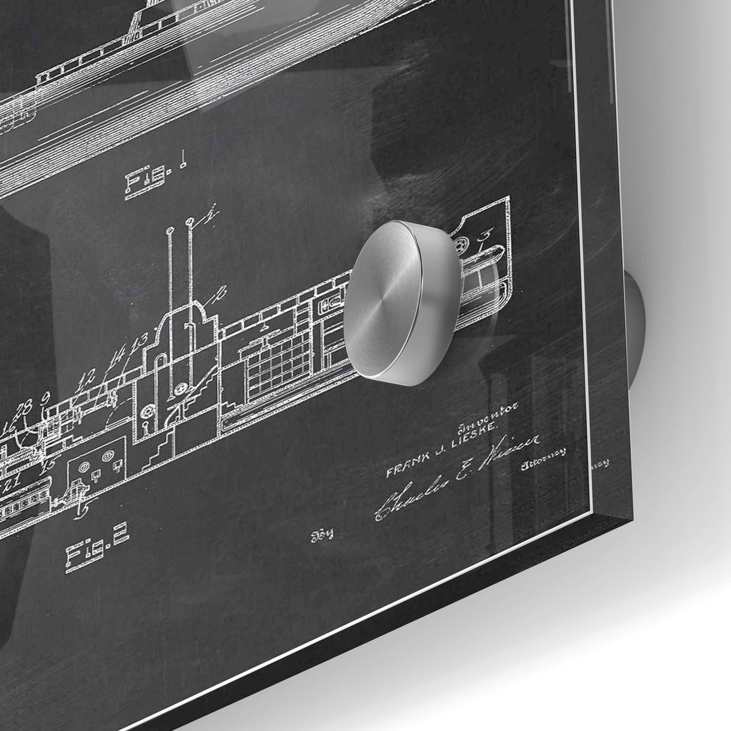 Epic Art 'Submarine Blueprint Patent Chalkboard' Acrylic Glass Wall Art,24x36