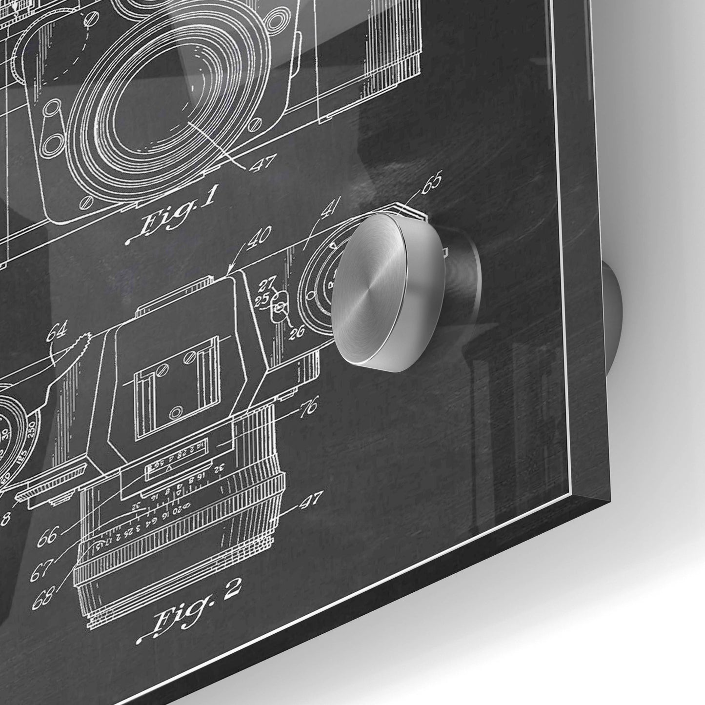 Epic Art 'Camera with Coupled Exposure Meter Blueprint Patent Chalkboard' Acrylic Glass Wall Art,24x36